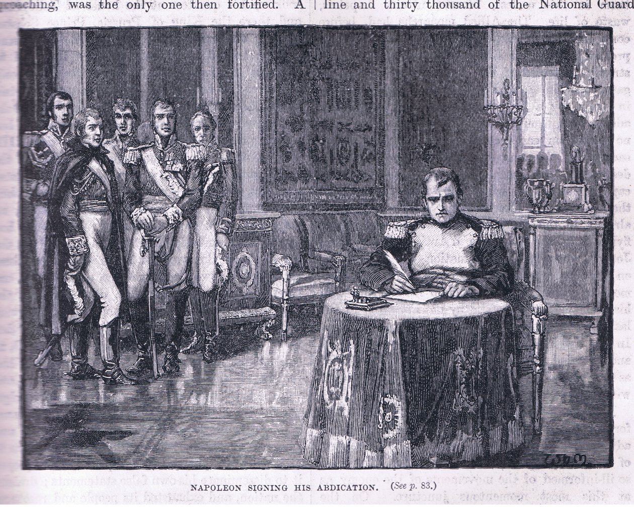 Napoleon podpisuje swoją abdykację autorstwa William Barnes Wollen