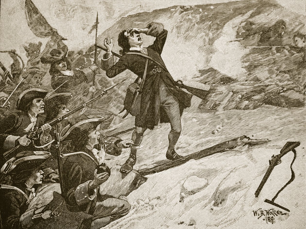 Atak na Athlone, ilustracja z „Ilustrowanej historii Anglii Cassella” (zdjęcie w sepii) autorstwa William Barnes Wollen