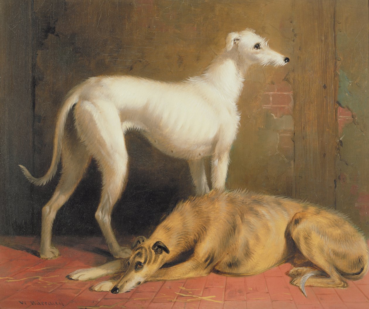 Deerhounds we wnętrzu autorstwa William Barraud