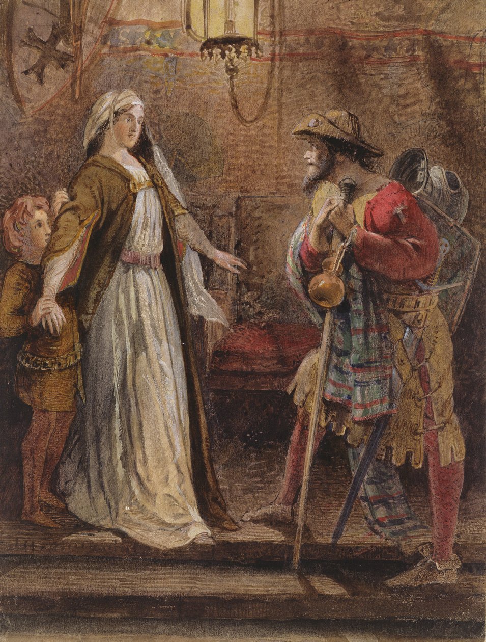 Powrót z długiej krucjaty, 1861 autorstwa William Bell Scott