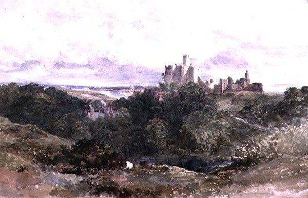 Zamek Warkworth, Northumberland, XIX wiek autorstwa William James Bennett