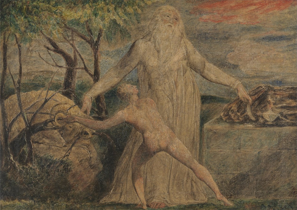 Abraham i Izaak autorstwa William Blake