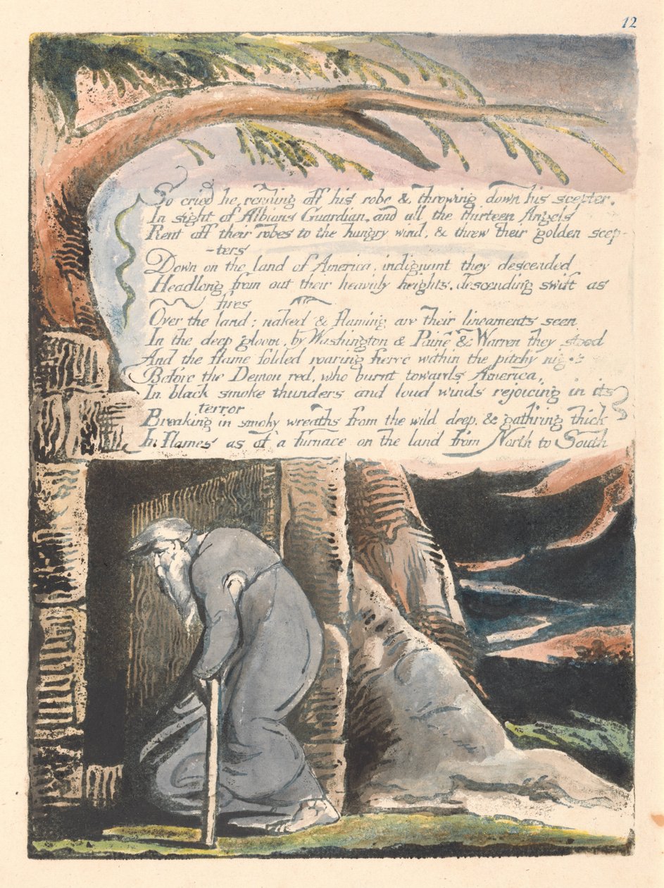 Ameryka. Proroctwo, tablica 14, tak płakał... autorstwa William Blake