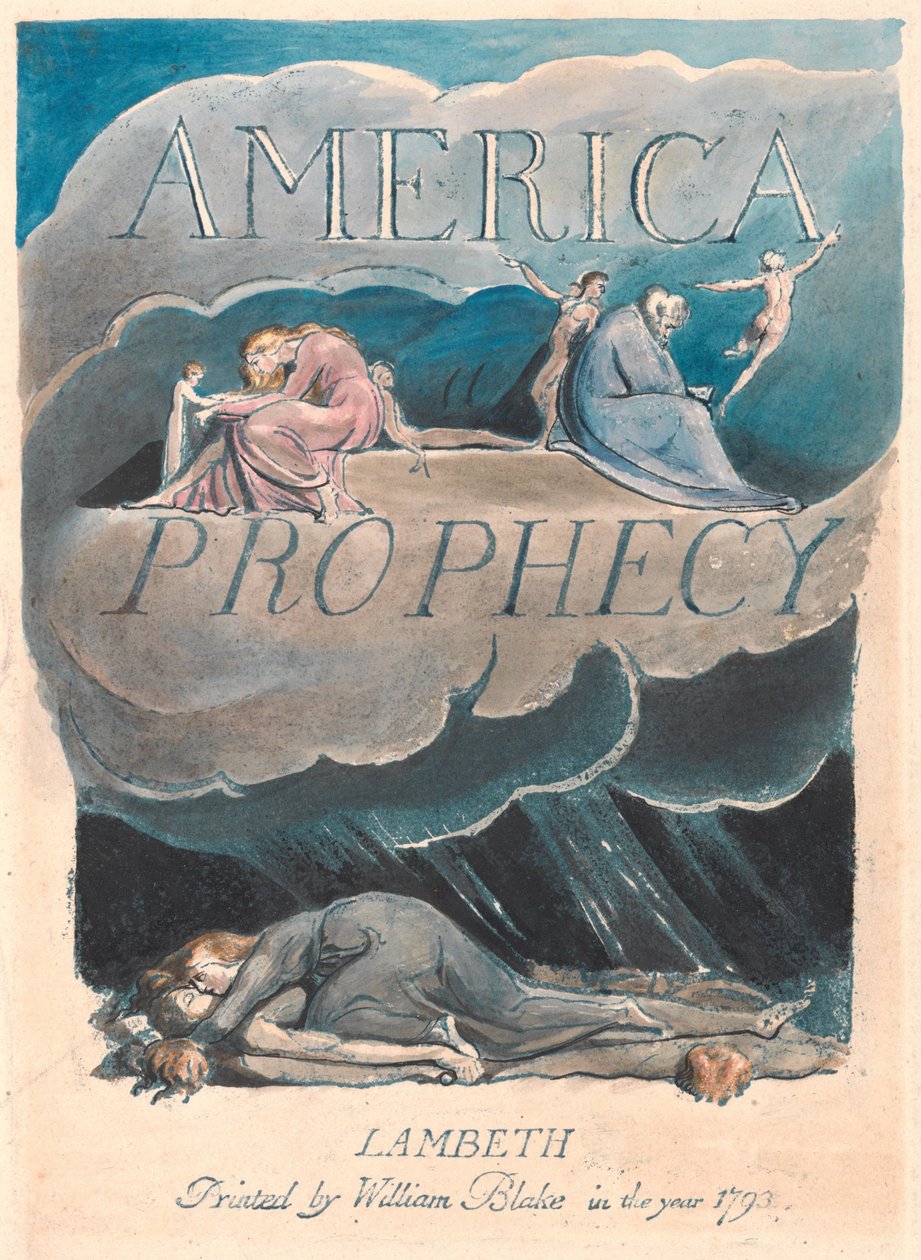 Ameryka. Przepowiednia, plansza 2, strona tytułowa autorstwa William Blake