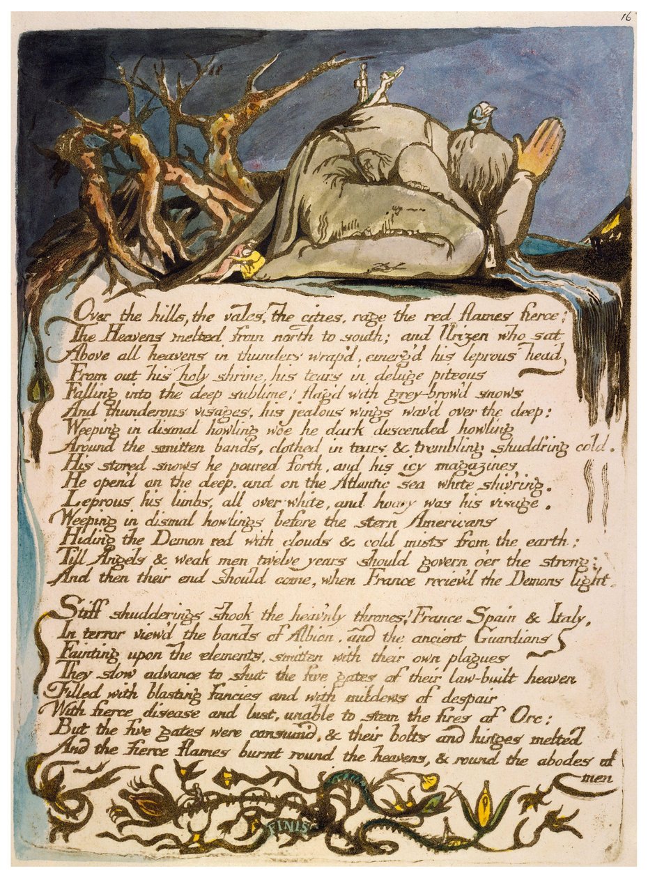 America a Prophecy kopiuje tablicę 18 autorstwa William Blake
