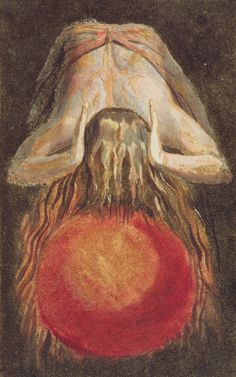 I zostawił okrągłą kulę krwi, Drżącą na Pustce..., płyta 11 z "Pierwszej Księgi Urizena", 1794 (akwaforta reliefowa z tuszem i wc) autorstwa William Blake