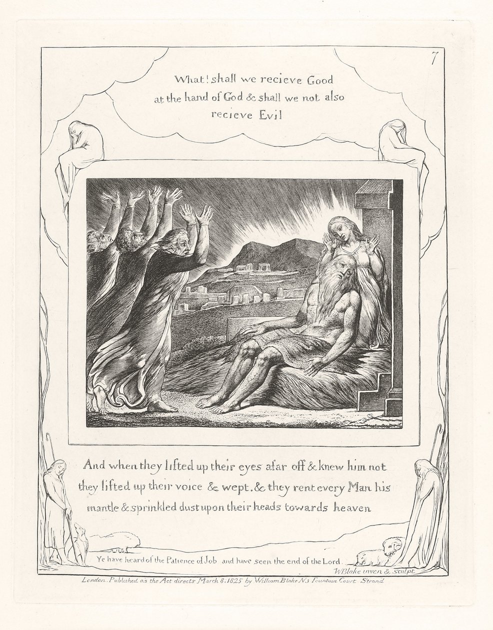 A kiedy podnieśli oczy z daleka, 1825 autorstwa William Blake