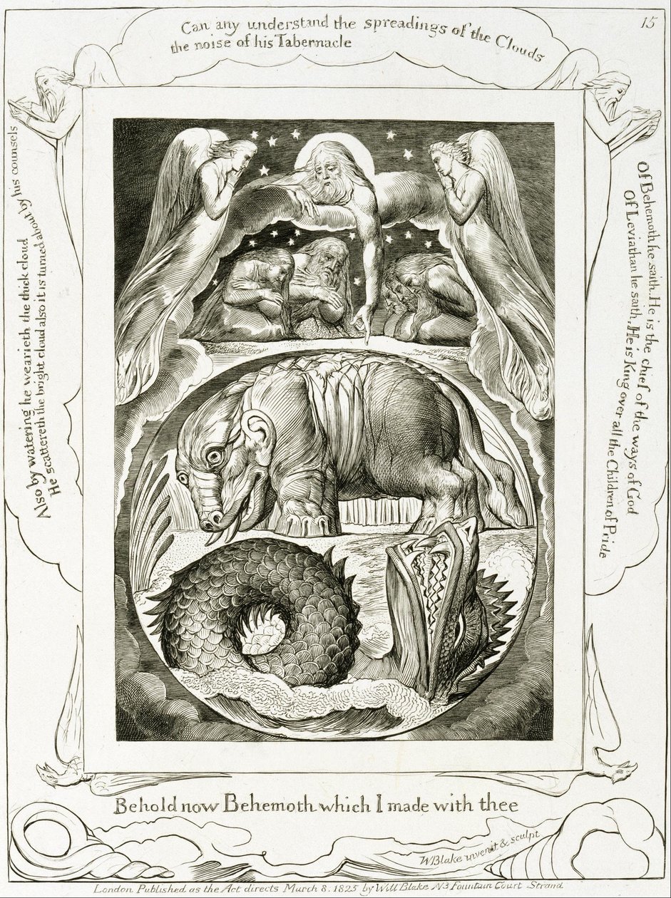Behemot i Lewiatan autorstwa William Blake