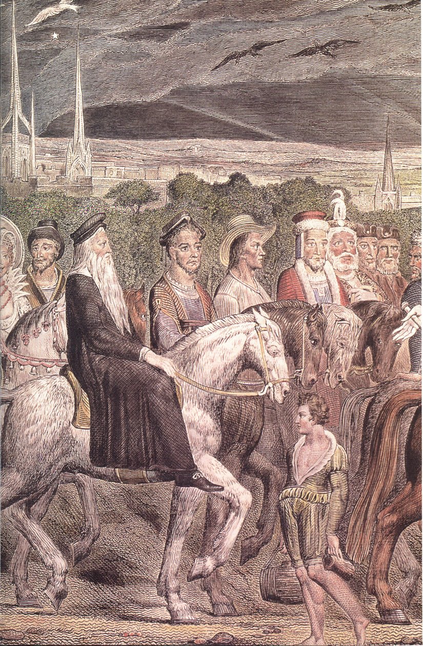Blake-Cant-pielgrzymi-detal-kolorowy grawer autorstwa William Blake