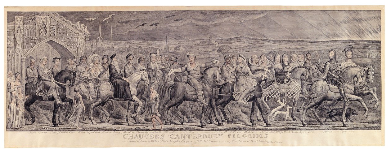Chaucers Canterbury pielgrzymi autorstwa William Blake