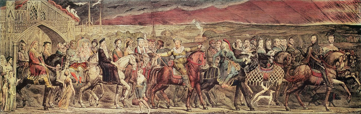 Pielgrzymi z Canterbury Chaucera, ryc. i wyd. przez artystę, 1810 autorstwa William Blake