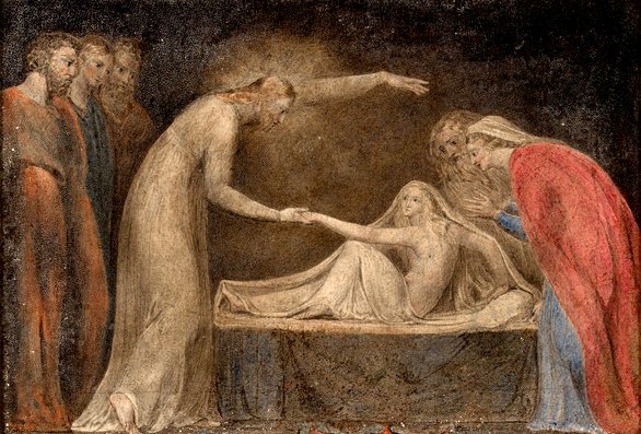 Chrystus wychowujący córkę Jaira autorstwa William Blake