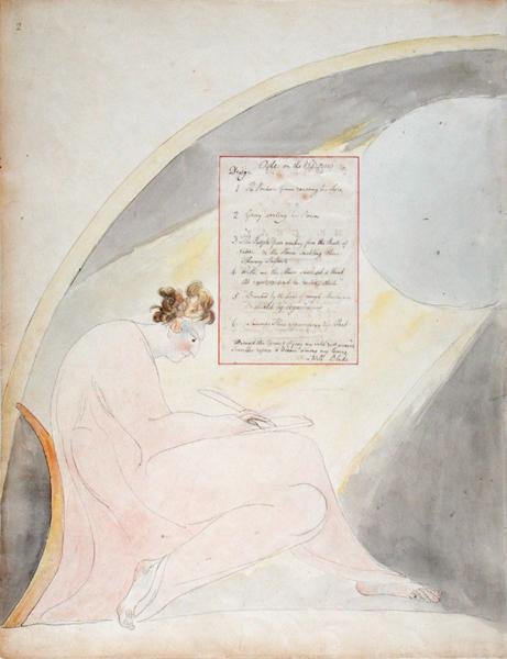 Spis treści do Ody na wiosnę, z The Poems of Thomas Gray, wydanej w latach 1797-98 (wc z piórem i czarnym tuszem na papierze) autorstwa William Blake