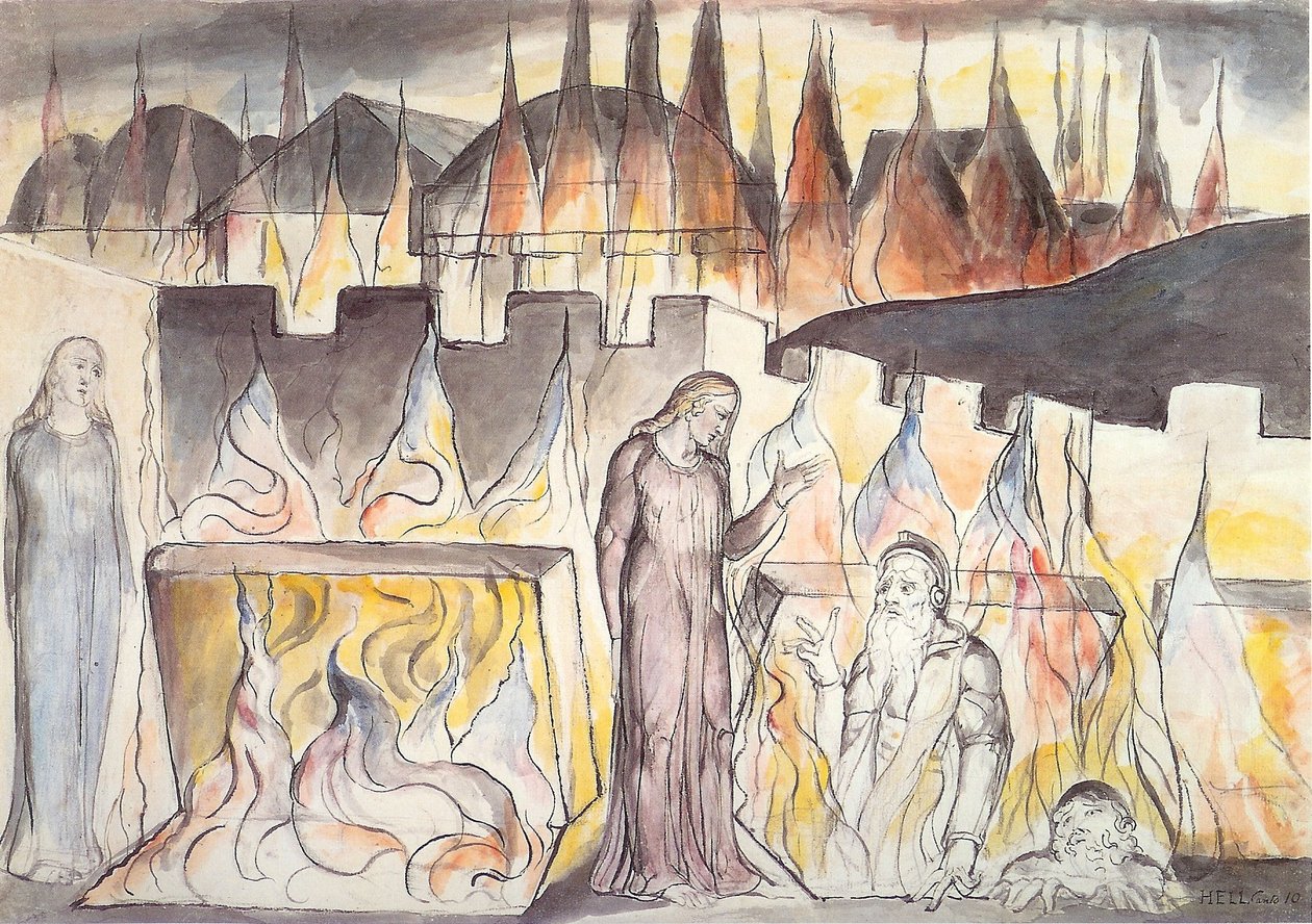 Dante piekło autorstwa William Blake
