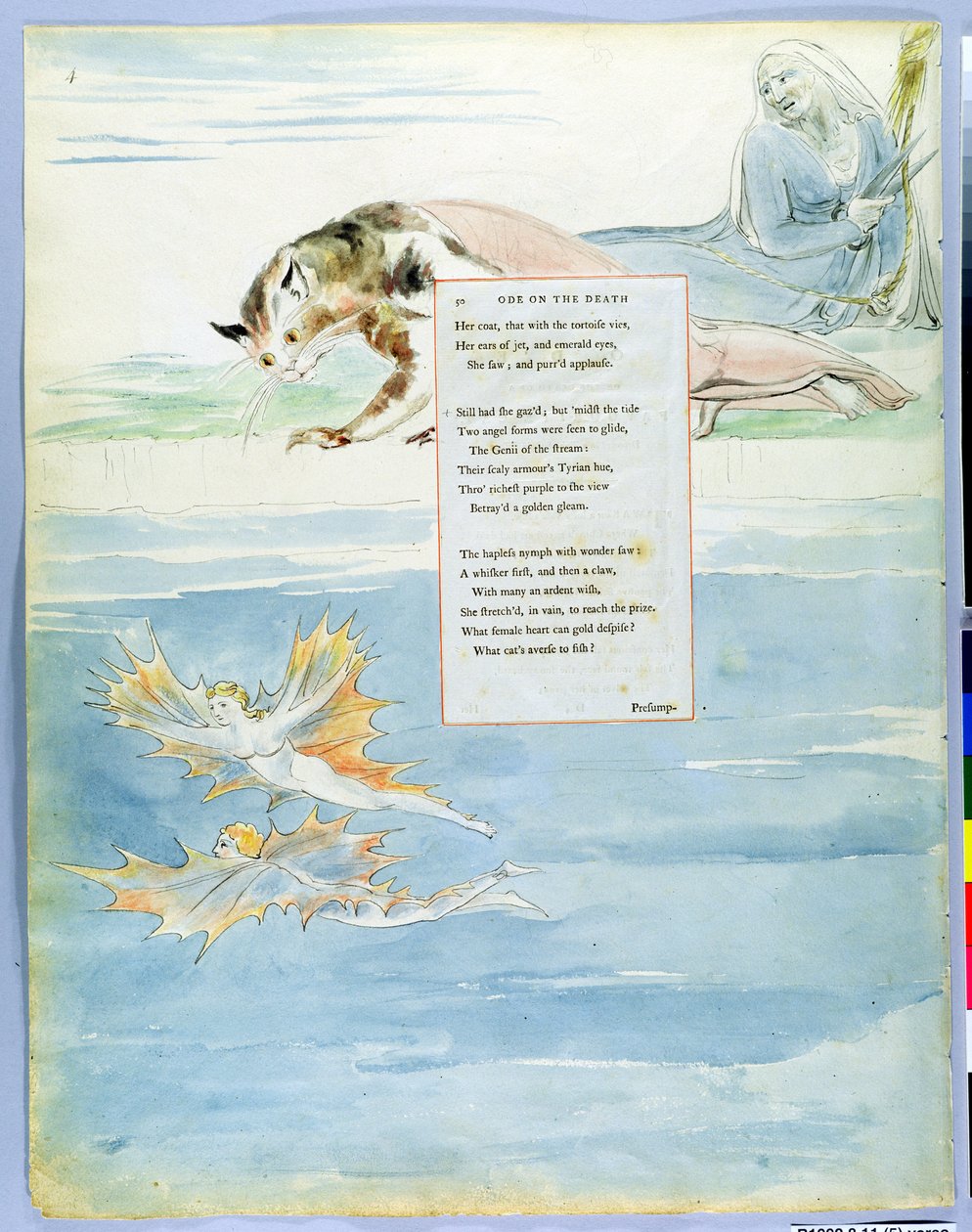 Projekt 10 do „Ody na śmierć ulubionego kota” z „Wierszy Thomasa Graya”, wydanej w latach 1797-98 (wc z piórem i atramentem na papierze) autorstwa William Blake