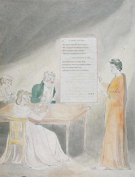 Projekt 34 do A Long Story w The Poems of Thomas Gray, opublikowany 1797-98 (wc z piórem i atramentem na papierze) autorstwa William Blake