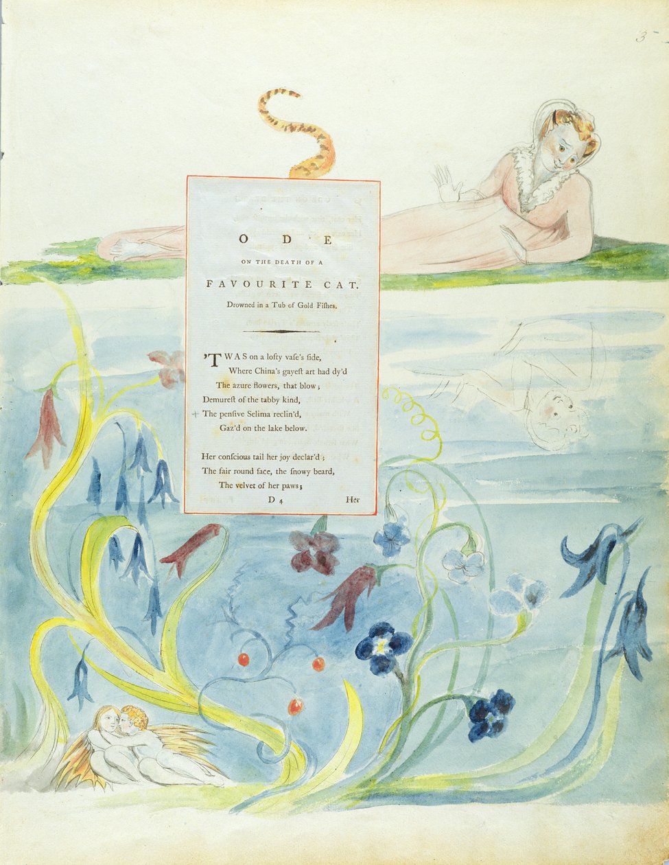 Projekt 9 do „Ody na śmierć ulubionego kota” z „Wierszy Thomasa Graya”, wydanej w latach 1797-98 (wc z piórem i atramentem na papierze) autorstwa William Blake