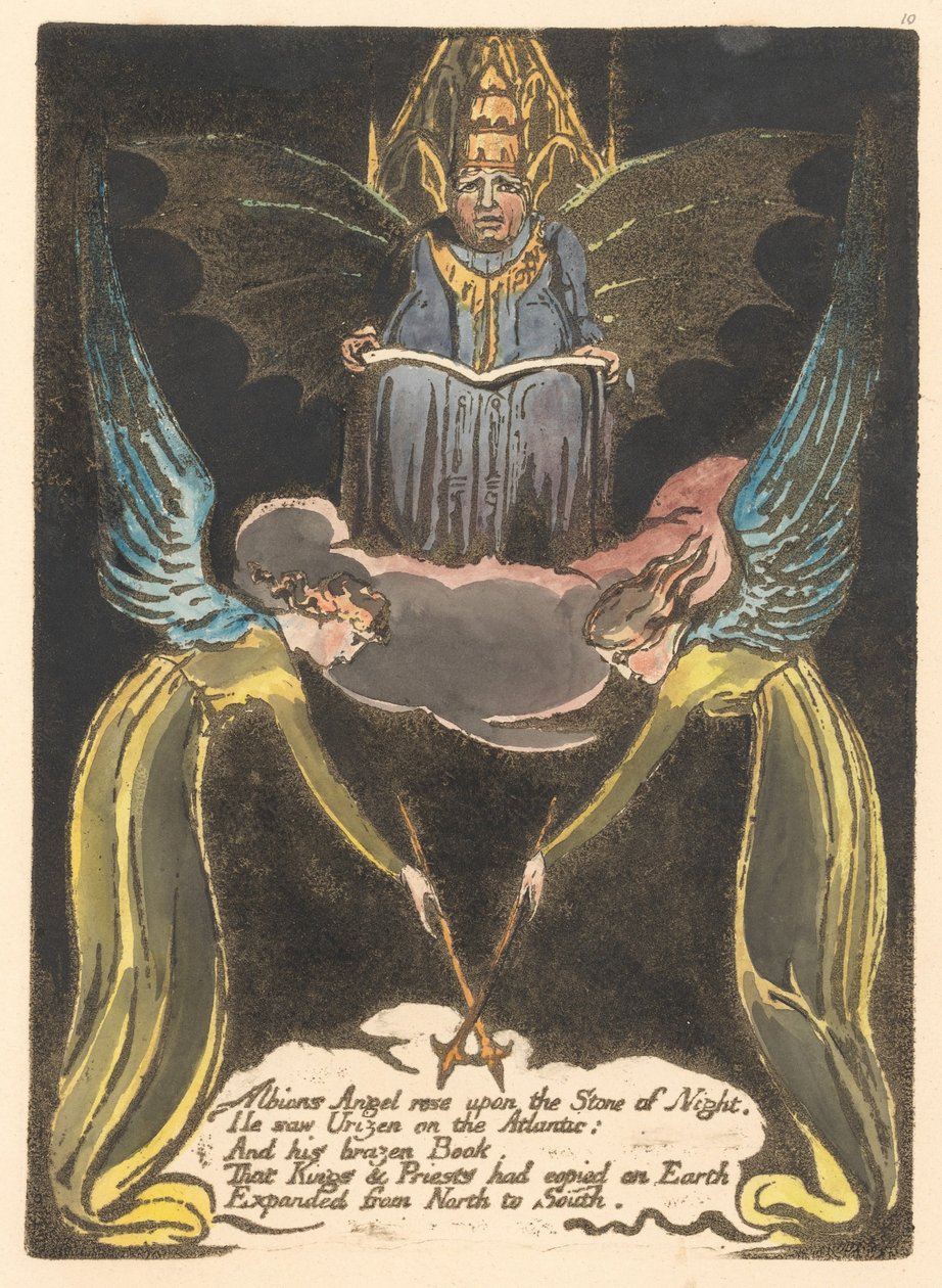 Europa. Proroctwo, Tablica 12, Albions Angel rose . . . . (Bentley 14) autorstwa William Blake