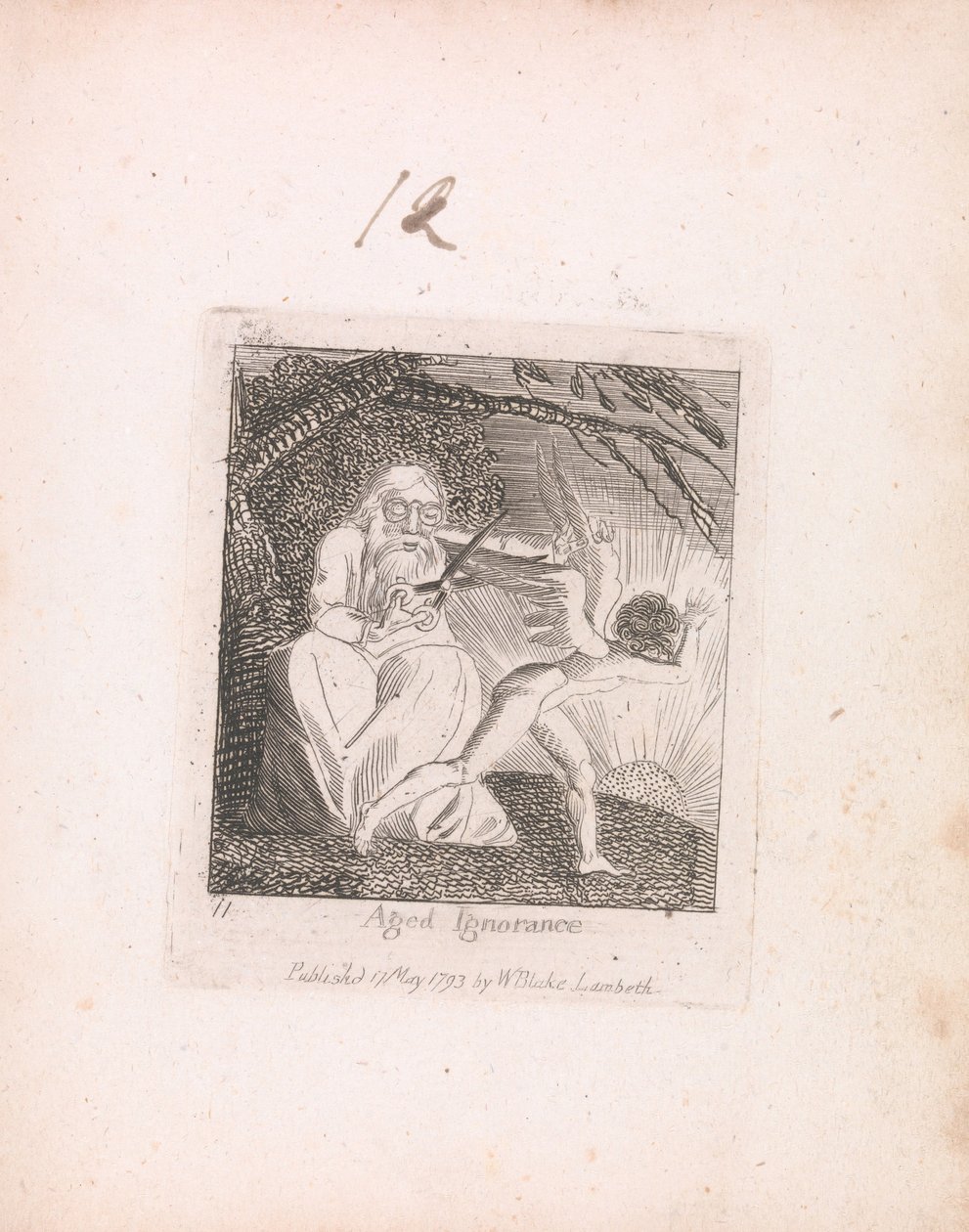 Dla dzieci. Bramy raju, ilustracja 13, Wiekowa ignorancja autorstwa William Blake
