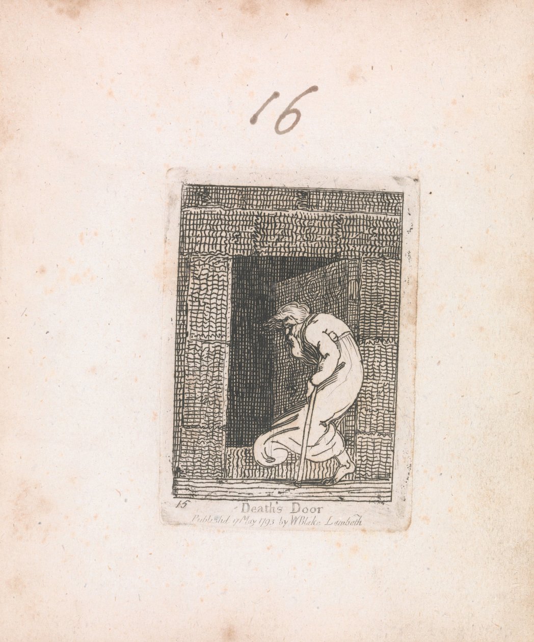Dla dzieci. Bramy raju, płyta 17, Drzwi śmierci autorstwa William Blake