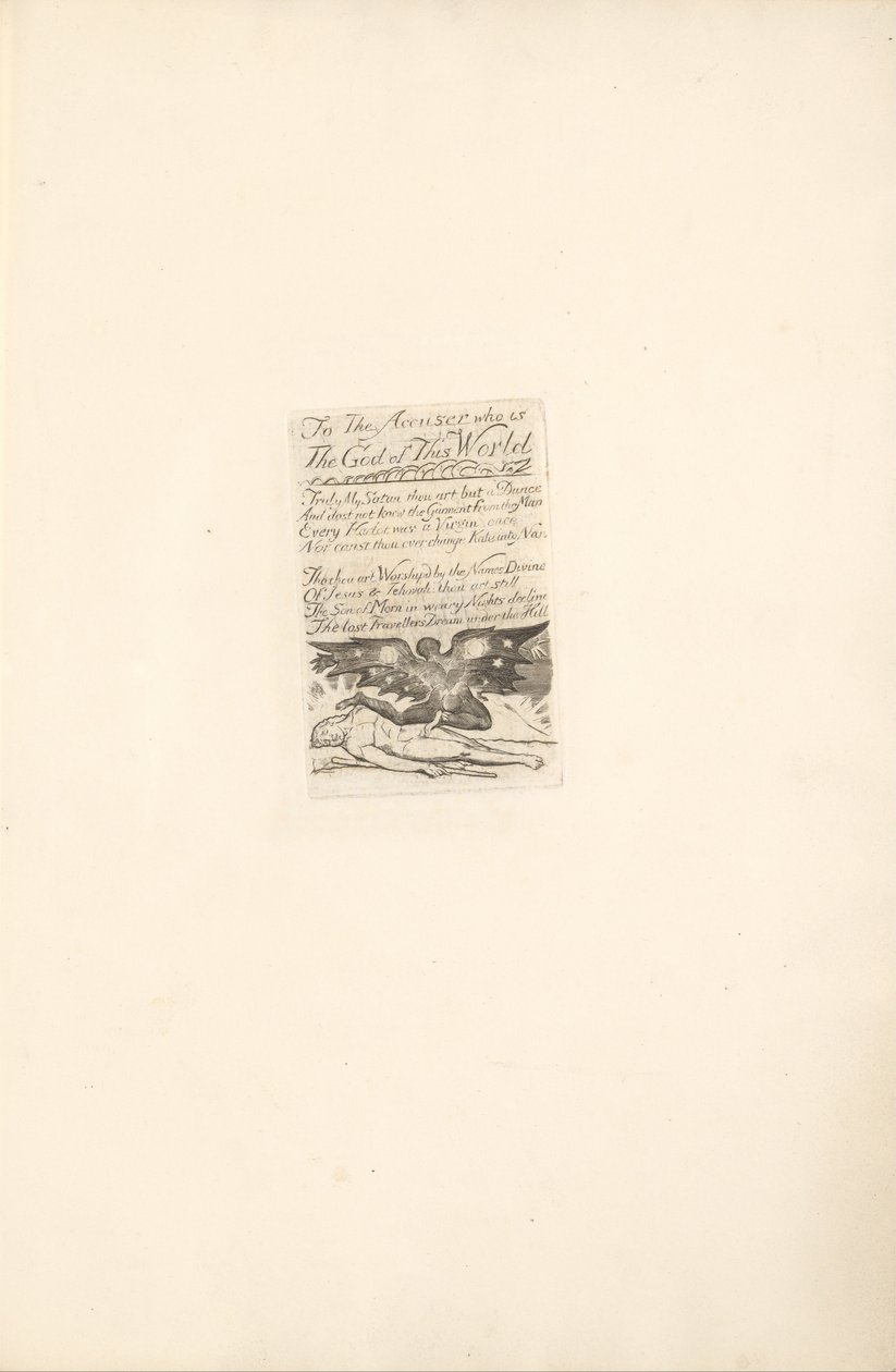 Dla płci - Bramy raju, płyta 19, Oskarżycielowi. . . . (Bentley 21) autorstwa William Blake