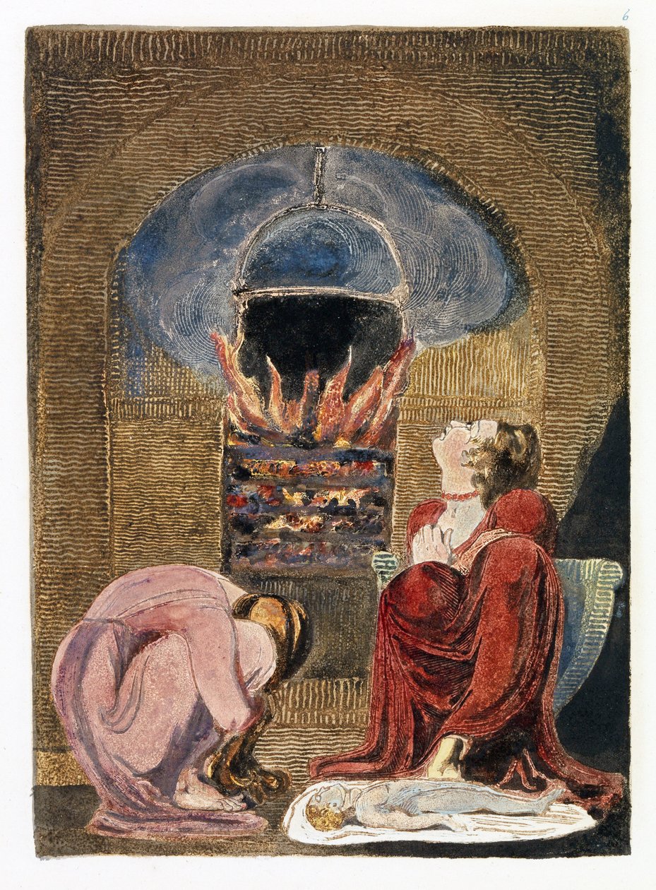 Ilustracja z „Europe: a Prophecy”, Lambeth, 1794 (atrament i toaleta na papierze) autorstwa William Blake