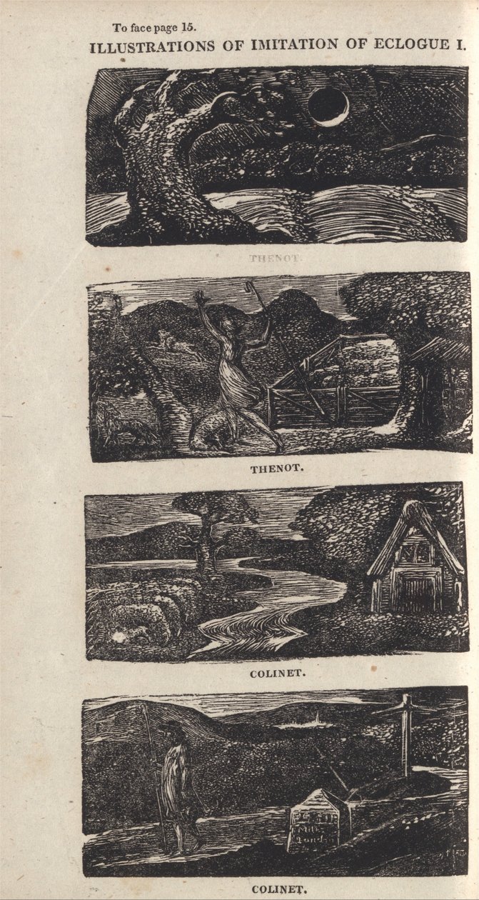 Ilustracje Imitacji Eklogi I, strona 15 autorstwa William Blake