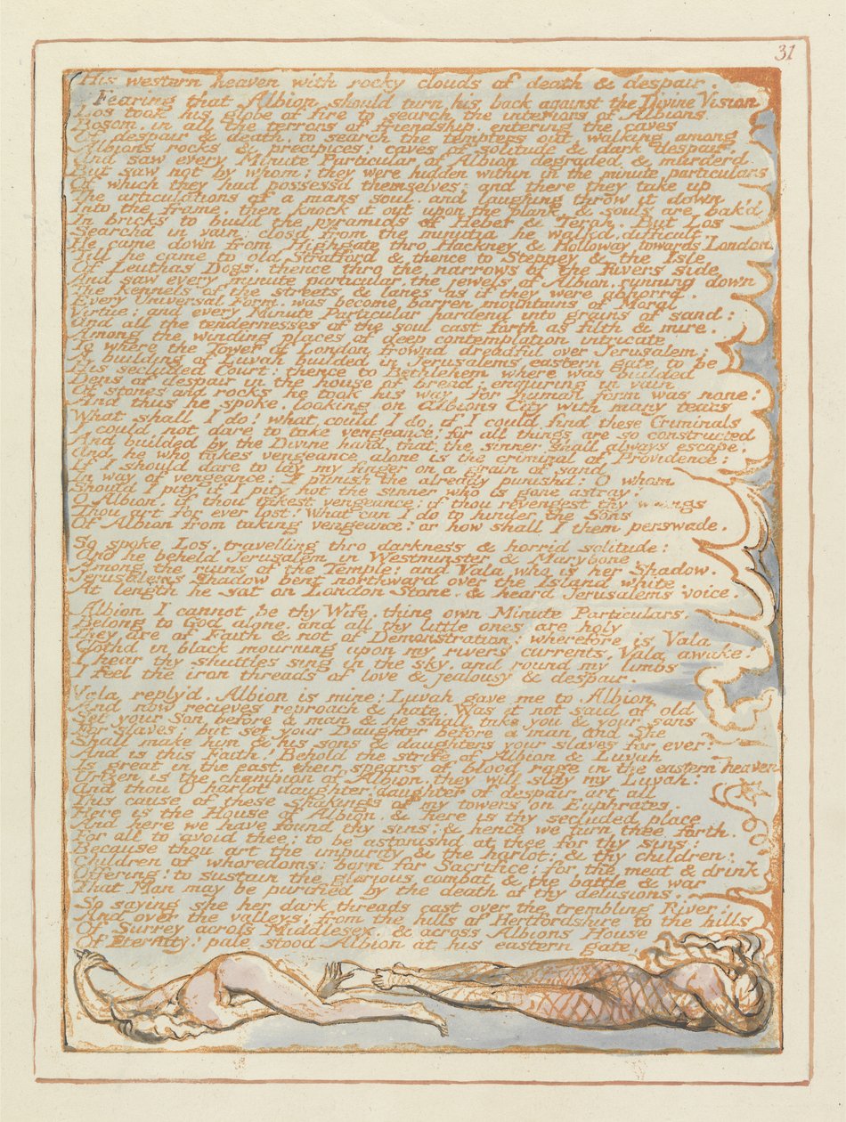Jerusalem His Western Heaven..., pl.31, z Jerozolimy Emanacja Olbrzymiego Albionu Williama Blake