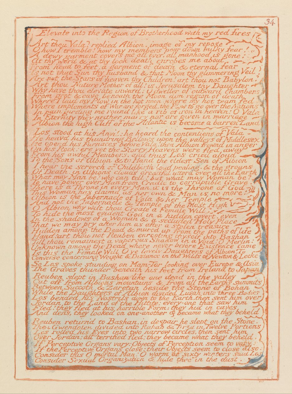 Jerozolima, ilustracja 34, Wynieść do Regionu Braterstwa.... autorstwa William Blake