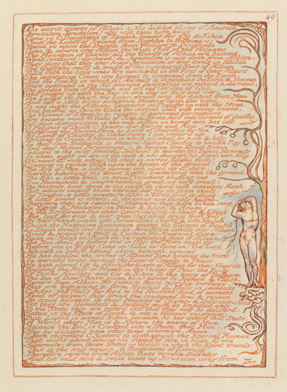 Jerozolima, ilustracja 49, Tajne tajemnice Albionu.... autorstwa William Blake