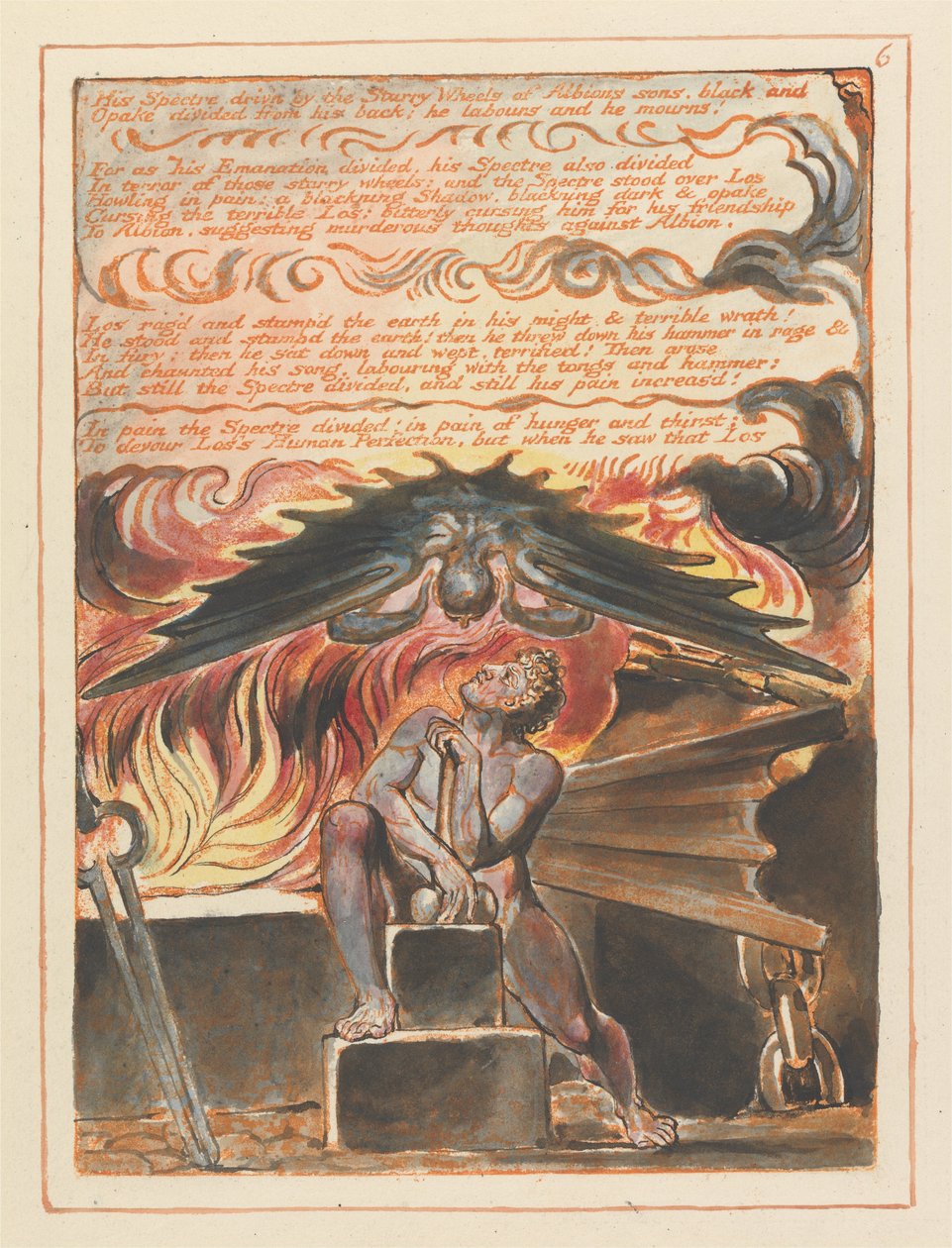 Jerozolima, Tablica 6, Jego Widmo prowadzone.... autorstwa William Blake