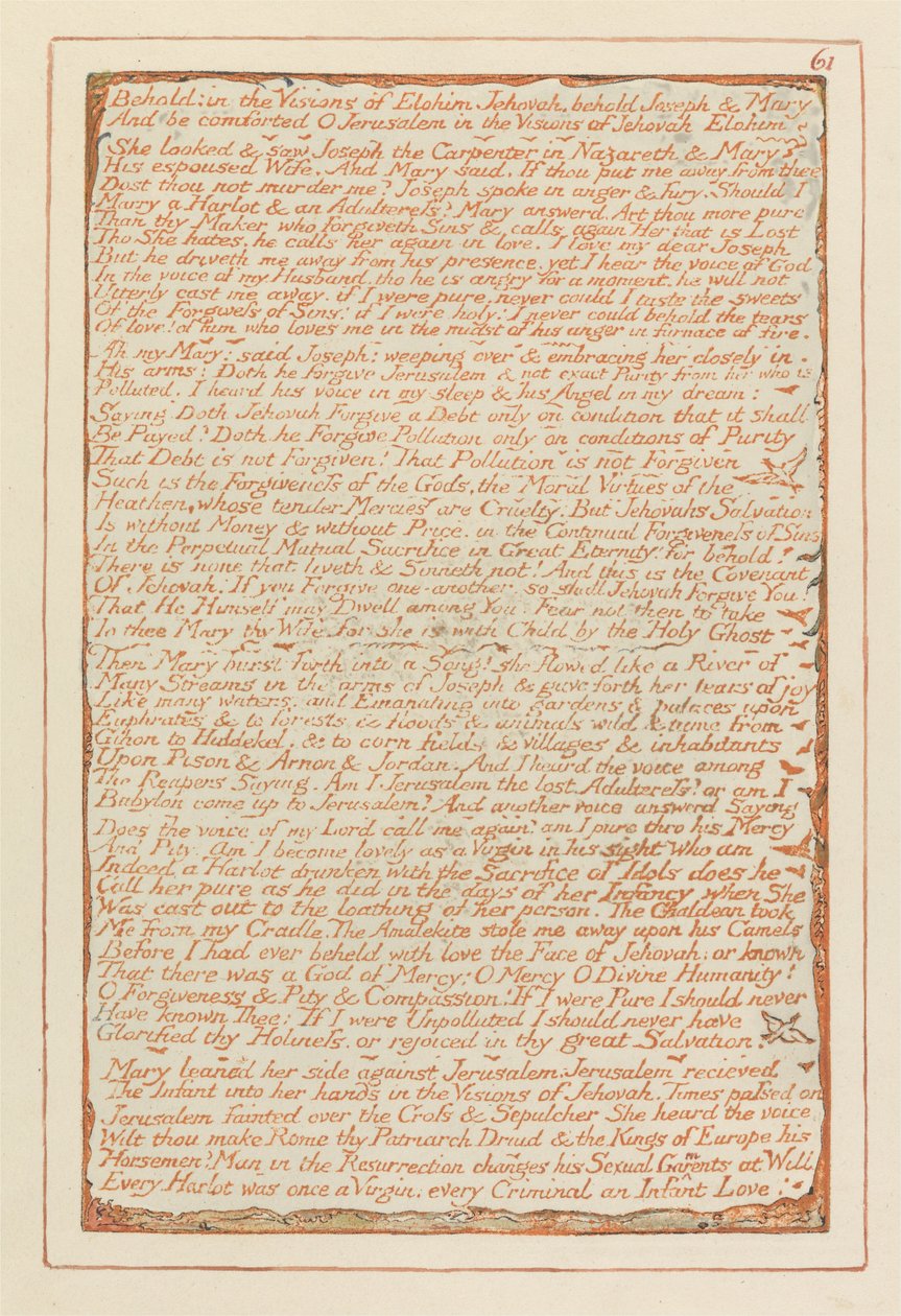 Jerozolima, Tablica 61, autorstwa William Blake
