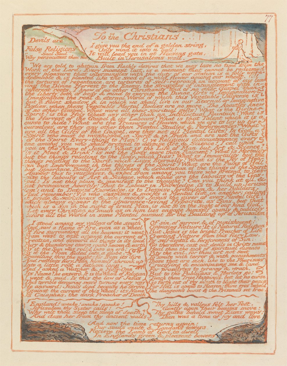 Jerozolima, ilustracja 77, Do chrześcijan.... autorstwa William Blake