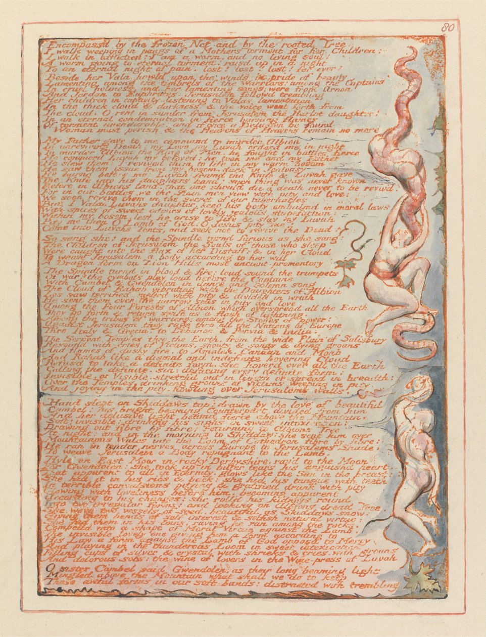 Jerozolima, ilustracja 80, Objęta zamarzniętą siecią.... autorstwa William Blake