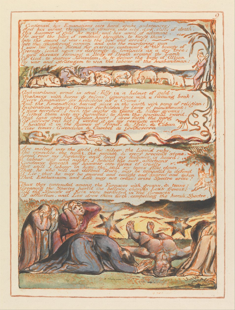Jerozolima, Plate 9, Condensd his Emanations.... autorstwa William Blake