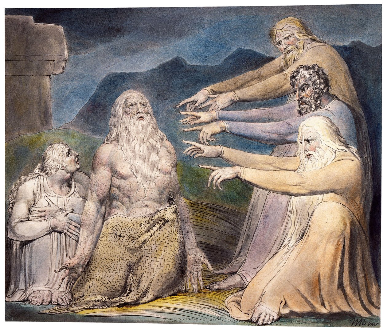 Hiob skarcony przez swoich przyjaciół autorstwa William Blake