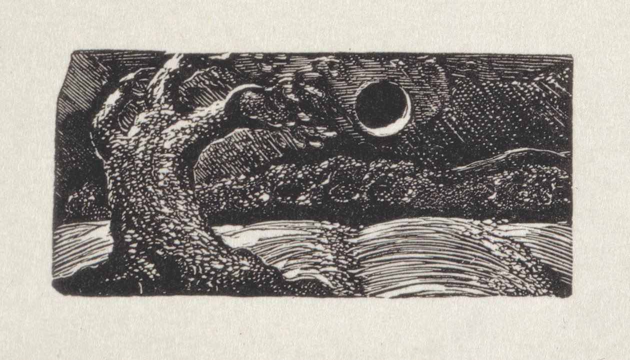 Lub wiejące wiatry z przełęczy kwitnących żywopłotów, 1821 (drewno) autorstwa William Blake