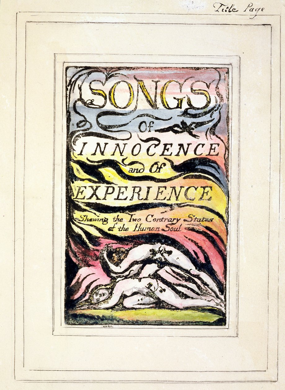 P.124-1950.tp Strona tytułowa z Pieśni o niewinności i doświadczeniu (kopia R) c.1802-08 (akwaforta, tusz i wc) autorstwa William Blake