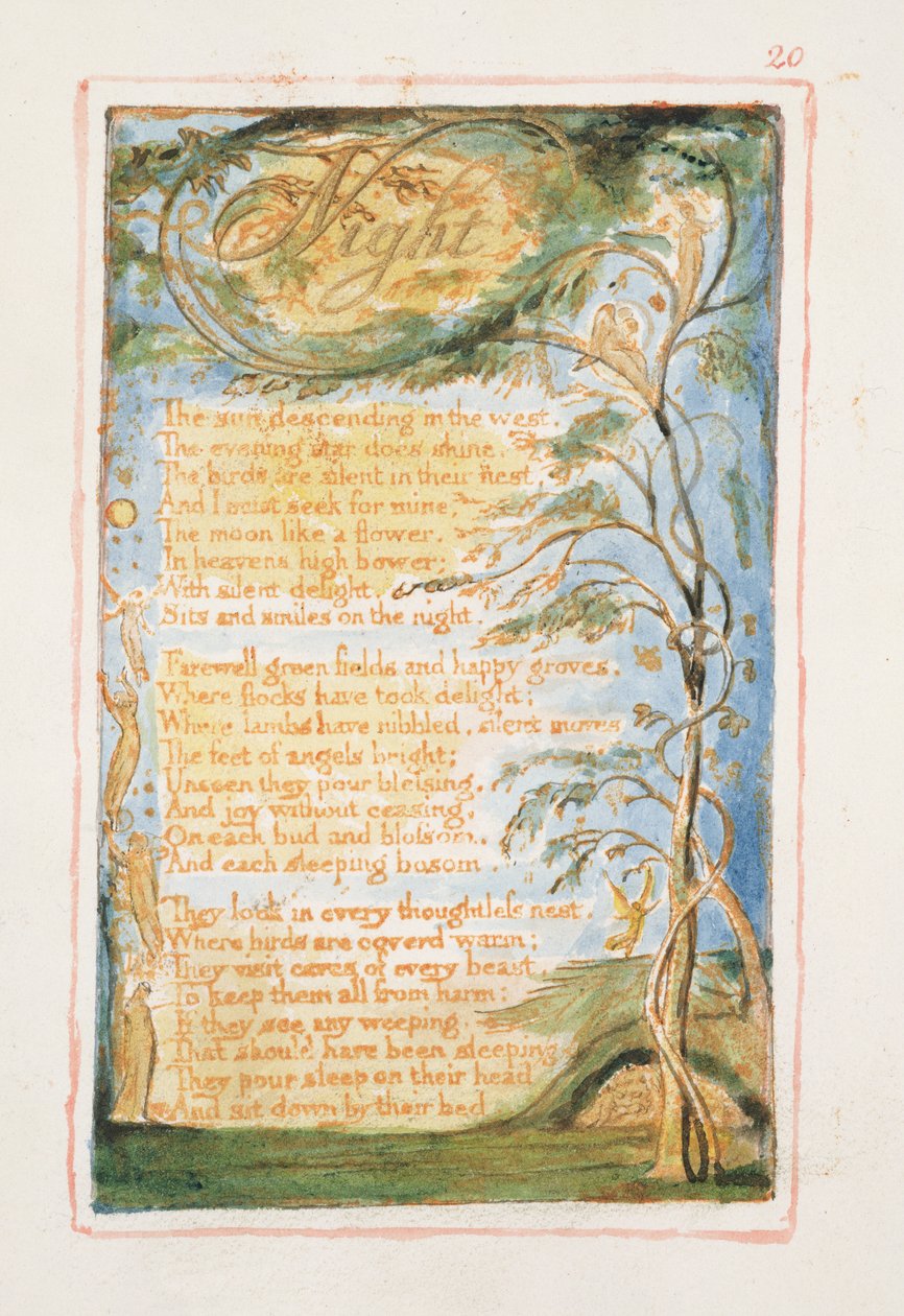P.125-1950.pt20 Noc: płyta 20 z Pieśni o niewinności i doświadczeniu (kopia AA) c.1815-26 (akwaforta, tusz i wc) autorstwa William Blake