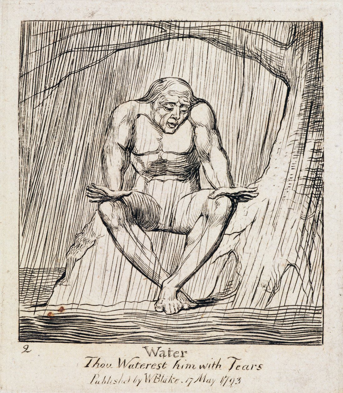 P.438-1985 Woda, nawadniaj go łzami, płyta 2 „Bramy raju”, 1818-25 (rycina kreskowa) autorstwa William Blake