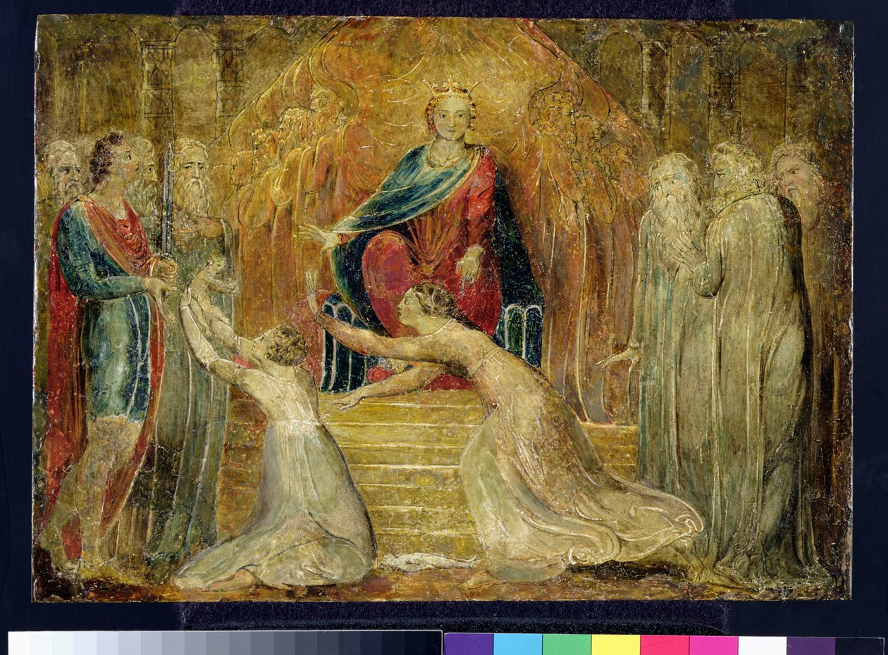 PD.28-1949 Wyrok Salomona, ok. 1800 (tempera na miedzi) autorstwa William Blake