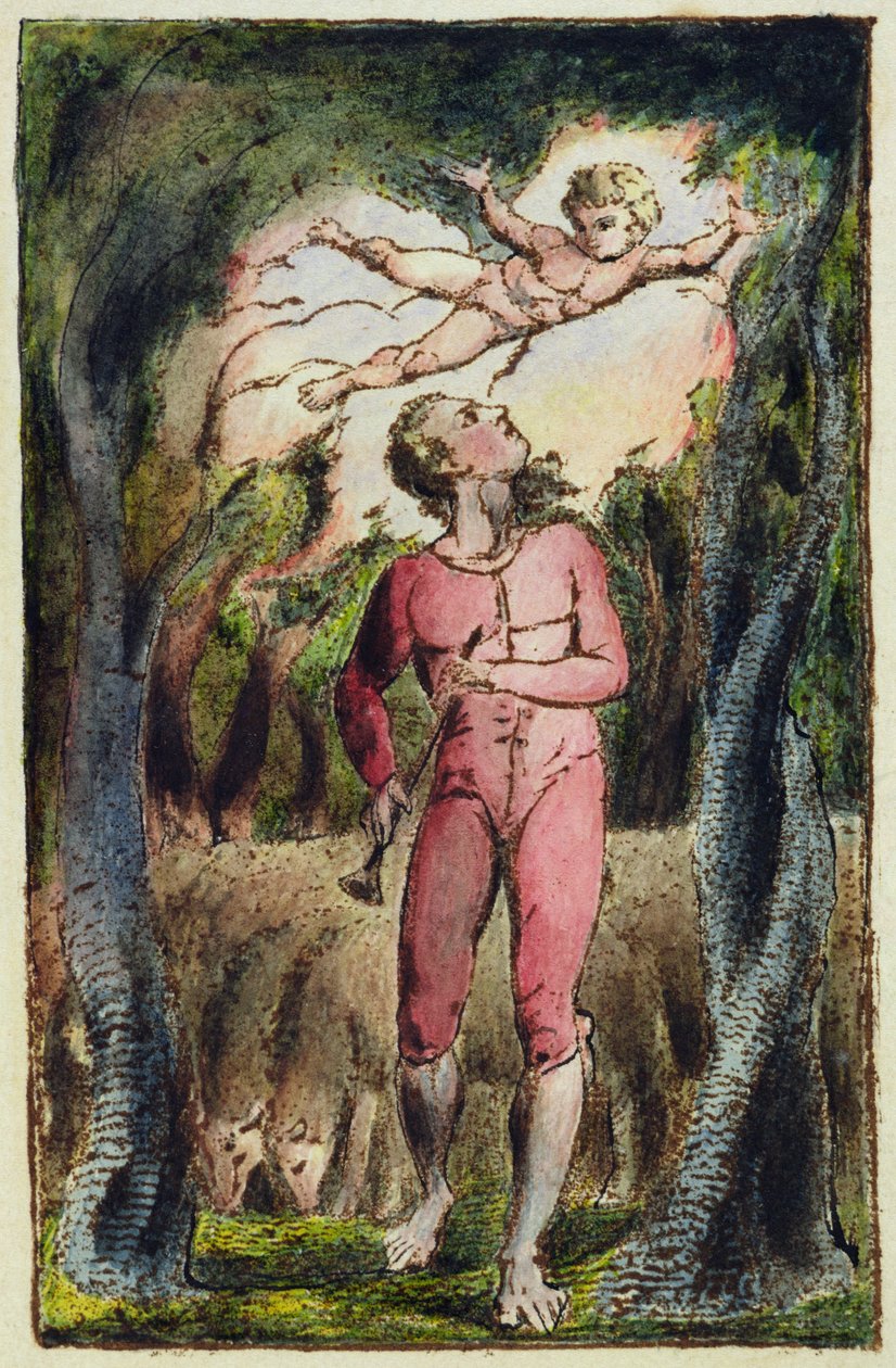 Płyta 1 z „Pieśni o niewinności i doświadczeniu” (Bentley 2) 1789-74 (relief akwaforta z piórem i toaletą) autorstwa William Blake