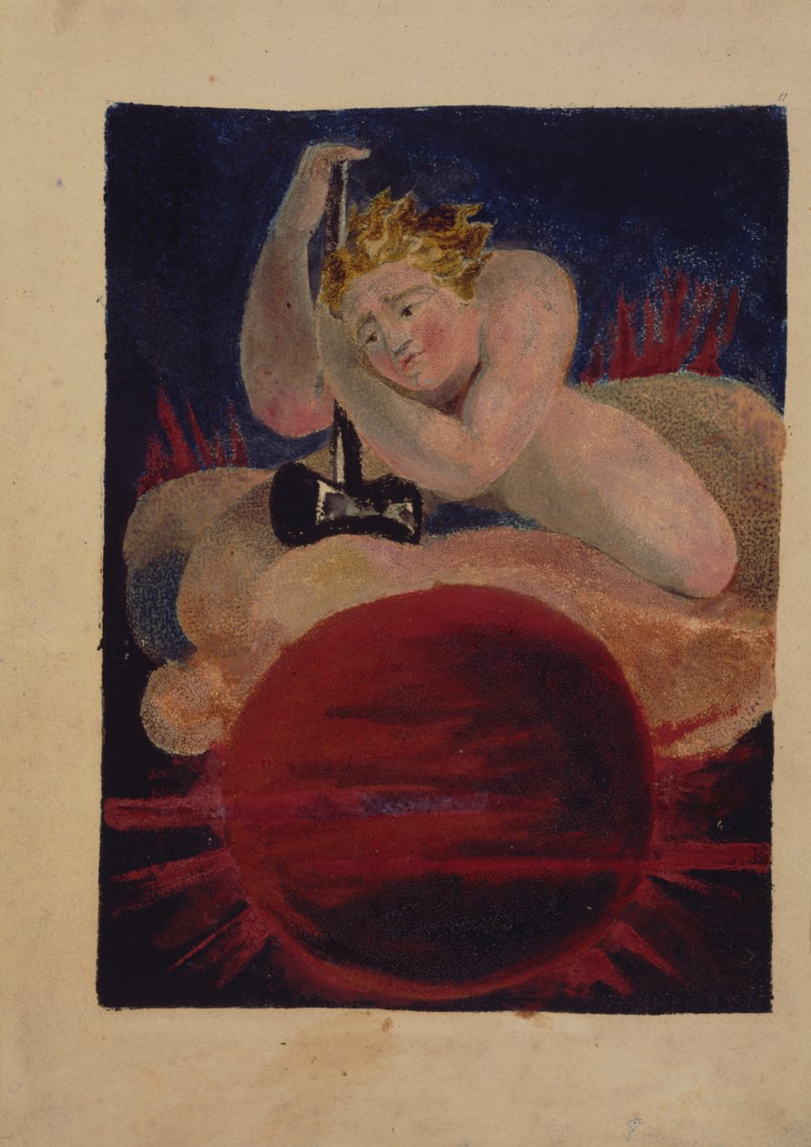 Tablica 8 z Pieśni o Los, egzemplarz B, w zbiorach Biblioteki Kongresu. autorstwa William Blake