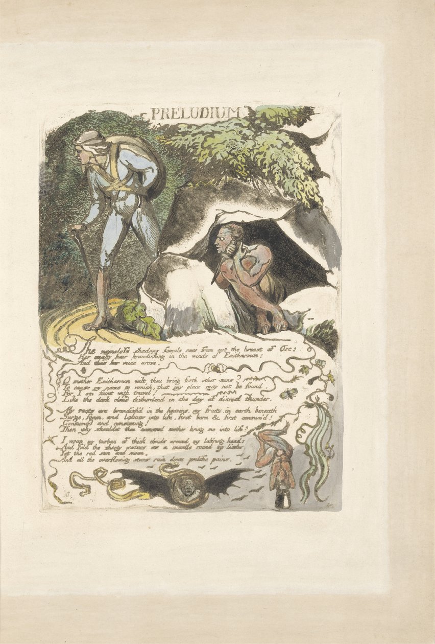 Preludium, płyta 3 z Europy. Proroctwo, 1823 (relief akwaforta z olejem i wc) autorstwa William Blake