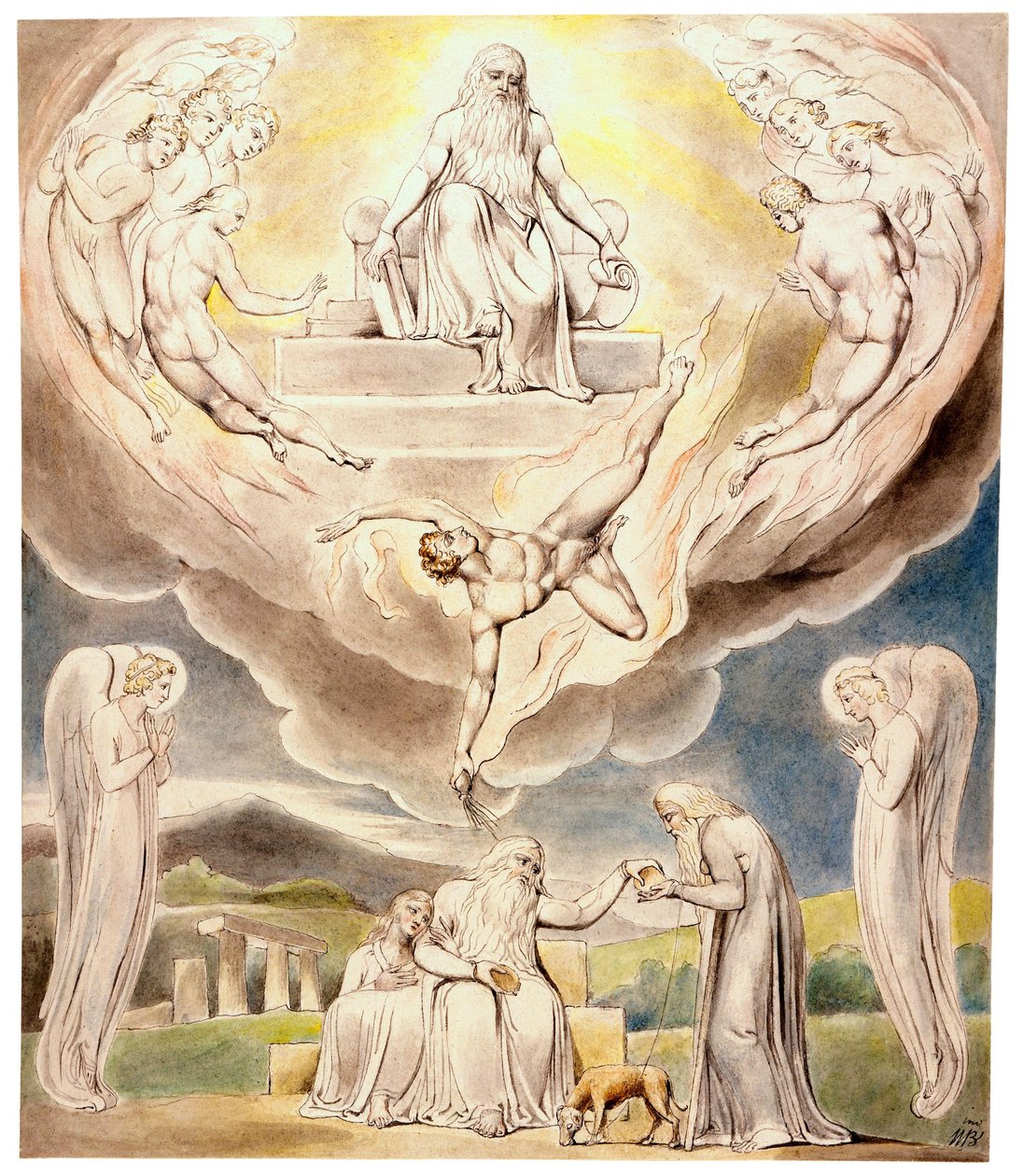 Szatan wychodzący z Obecności Pana autorstwa William Blake
