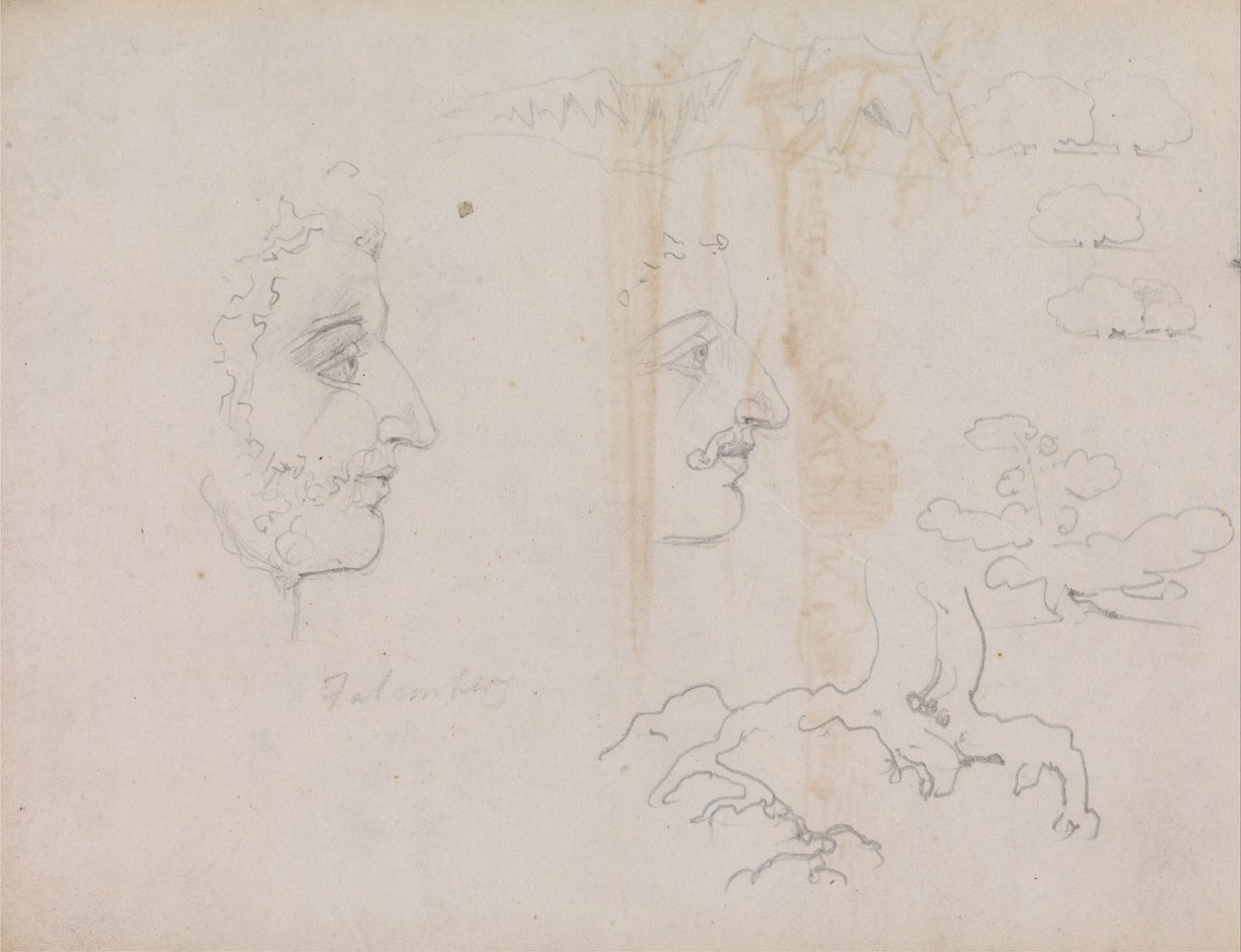 Arkusz ze szkicownika Blake-Varley z 1819 r., strony 37 i 38 autorstwa William Blake