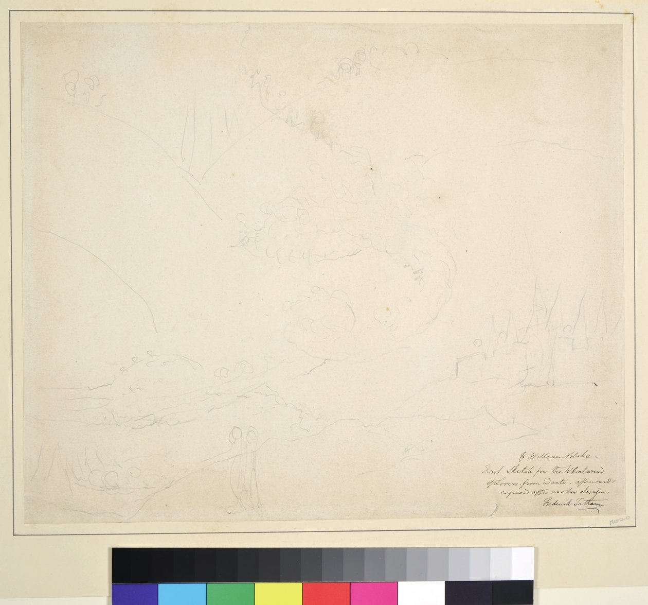 Szkic do „Anioł przechodzący przez Styks, ok. 1824-27 (grafit na papierze) autorstwa William Blake