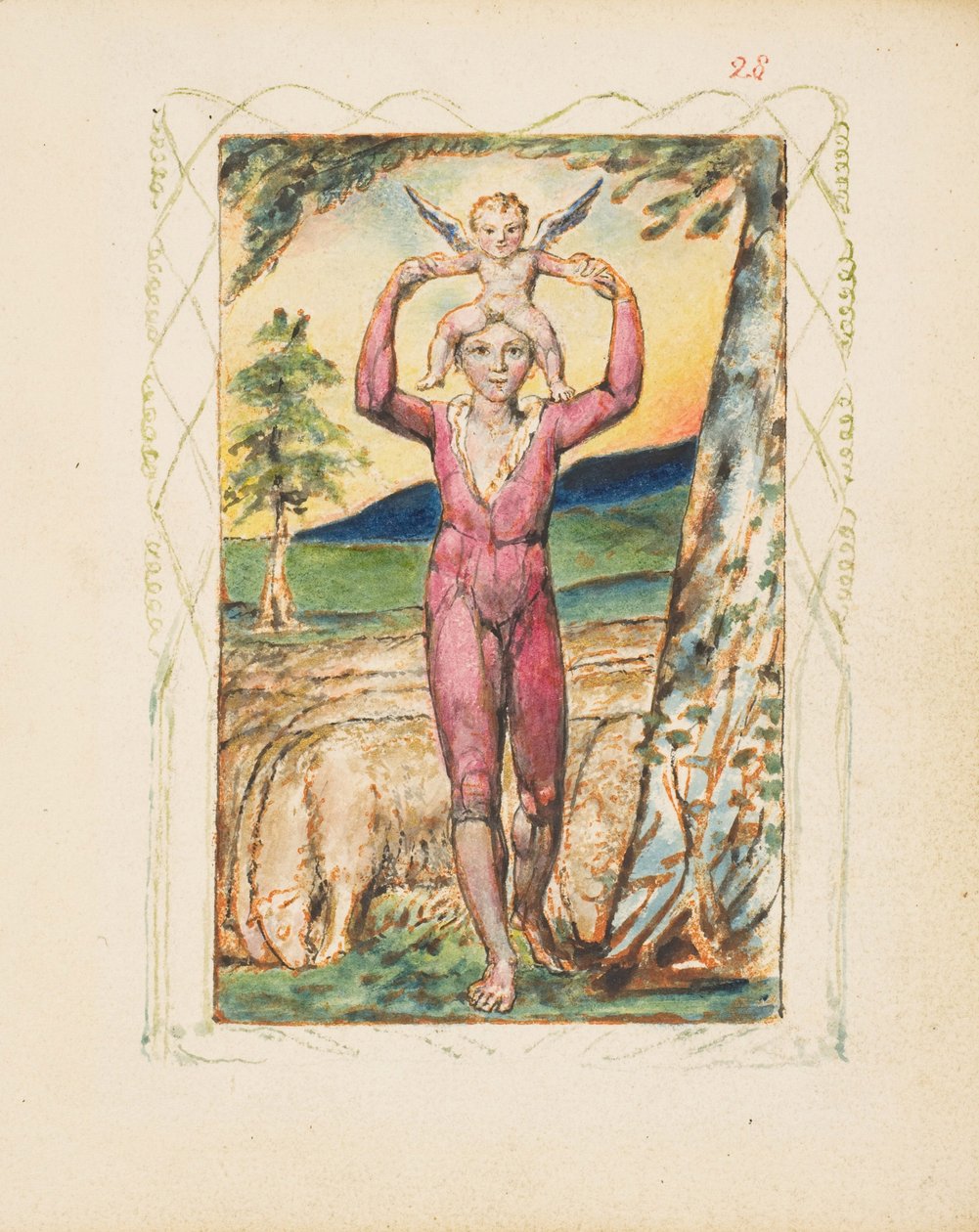 Pieśni o doświadczeniu: Frontyspis, ok. 1825 r. autorstwa William Blake