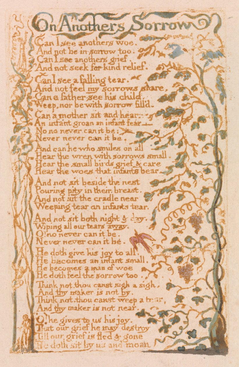 Pieśni niewinności, płyta 24, O smutku innych (Bentley 27) autorstwa William Blake