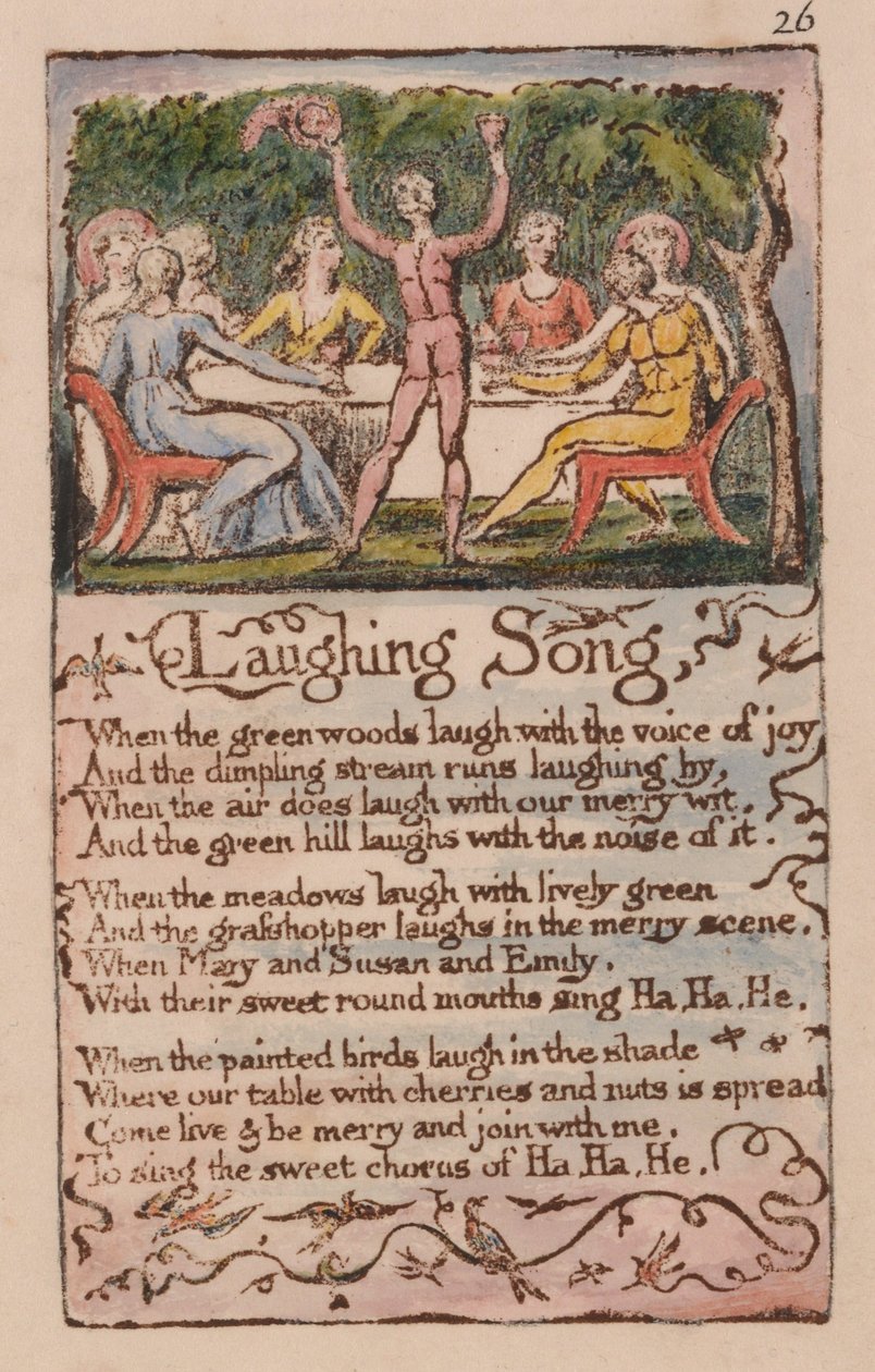 Pieśni o niewinności i doświadczeniu, płyta 26, Laughing Song (Bentley 15) autorstwa William Blake